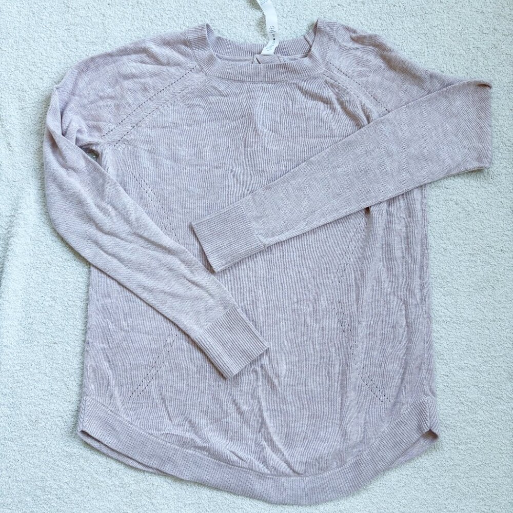 Lululemon Cashmere Blend Sweater Size 4 Blush Pink Knit Pullover